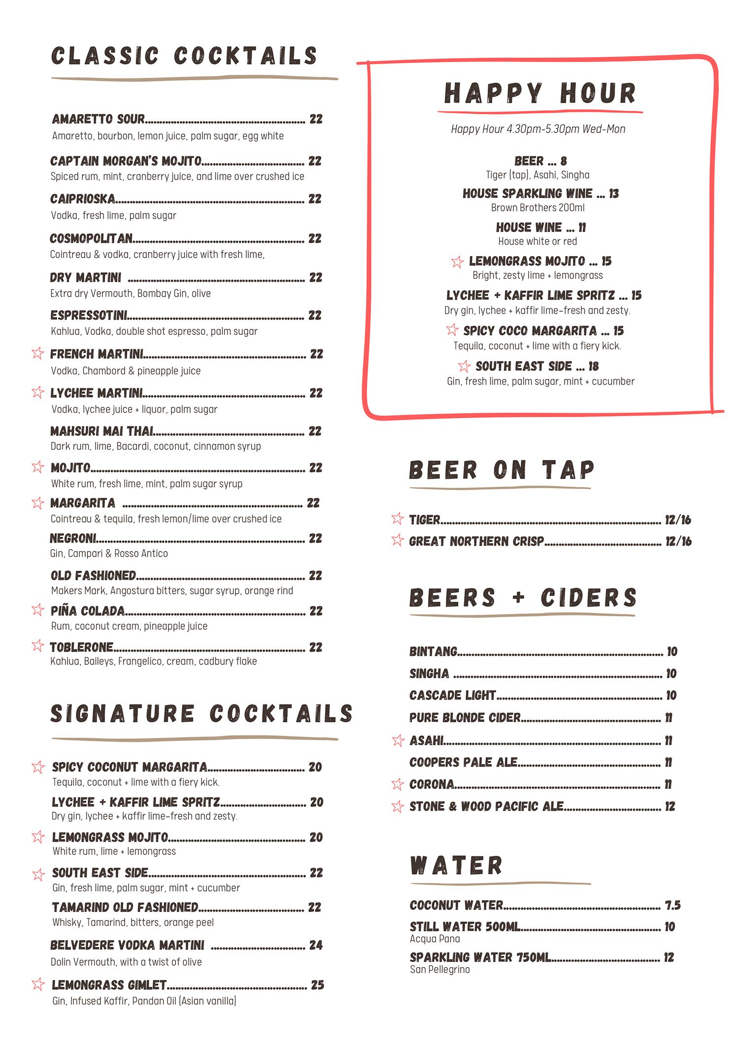 mahsuri drinks menu 260626